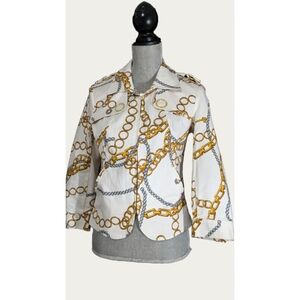 Christine Phillipe Size 2 Chain Print Women's Jacket(4)